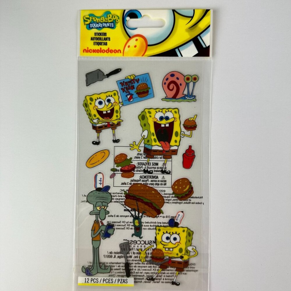 SpongeBob SquarePants Stickers 12 Pcs  Nickelodeon